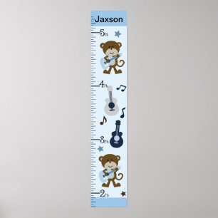 Poster Monkey Rocker Growth Chart Gardez à 8x44!