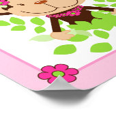 POSTER MONKEY ROSE (MONKAROONI) NOM PERSONNALISÉ IMPRIMER (Coin)