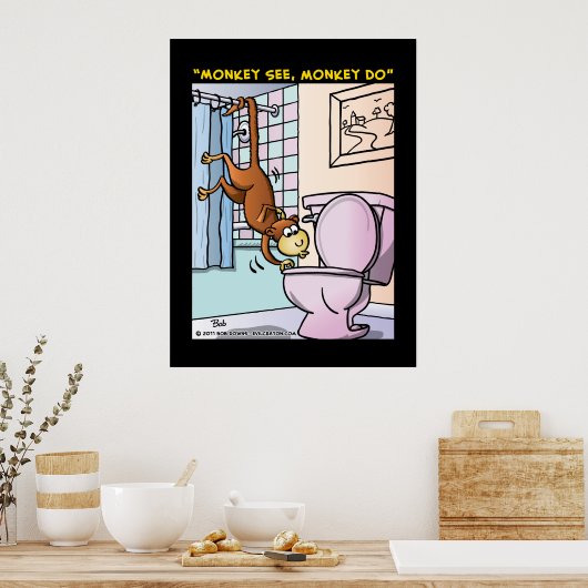 Poster "Monkey See, Monkey Do" (Cuisine)