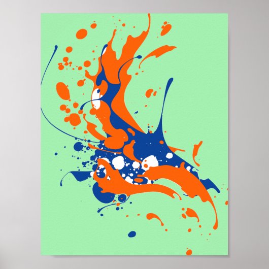 Poster Monnaie d'Art Abstrait Vert Peinture d'art moderne (Devant)