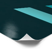 Poster Monochromatic Turquoise Isometric Staircase Maze (Coin)