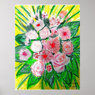 Poster Monochromatique, Roses, Dianthus caryophyllus, Ge