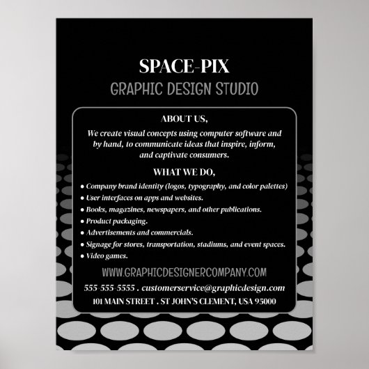 Poster Monochrome Graphic, Graphic Designer publicité (Devant)