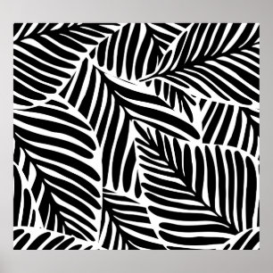 Poster Monochrome Jungle Motif géométrique sans couture