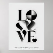 Poster Monochrome Minimalist LOVE Typography Abstract Art (Devant)