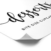Poster Monochrome Moderne Typographie Desserts Symbole al (Coin)