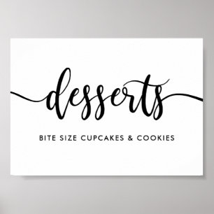Poster Monochrome Moderne Typographie Desserts Symbole al