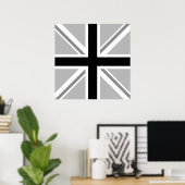 Poster Monochrome Union Jack/Drapeau (Bureau à domicile)