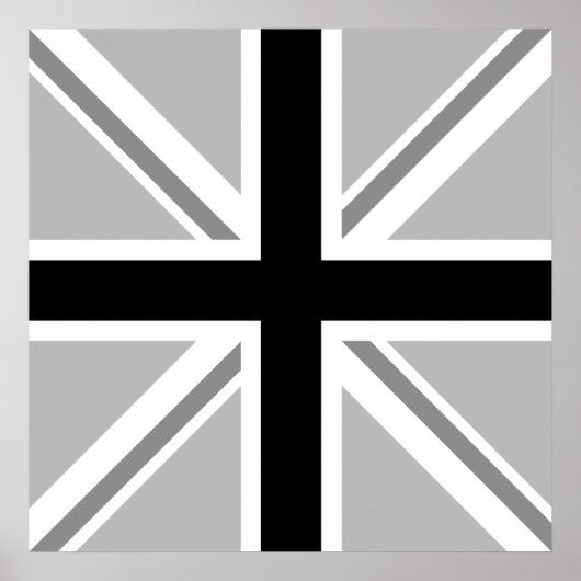 Poster Monochrome Union Jack/Drapeau (Devant)