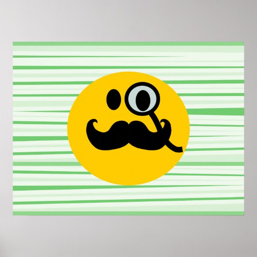 Poster Monocle moustache (Devant)