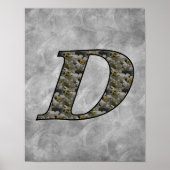 Poster Monogram Initial D Hydrangea Flowers (Devant)