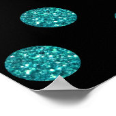 Poster Monogram turquoise and pink polka dots (Coin)