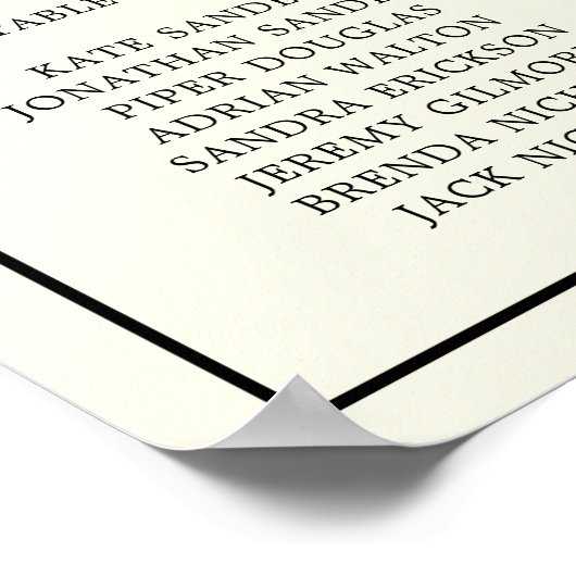 Poster Monogramme à crème simple Mariage élégant (Coin)