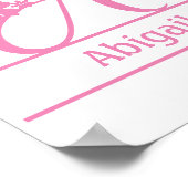 Poster Monogramme A, Lettre A, Initiale A, Rose Floral Bl (Coin)