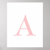 Poster Monogramme A Lettre Initiale Pots Blanches Et Rose (Devant)
