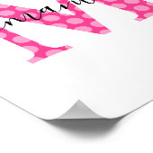 Poster Monogramme à pois rose féminin (Coin)
