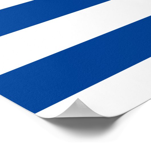 Poster Monogramme à rayures bleu chic (Coin)