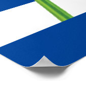 Poster Monogramme à rayures bleu chic (Coin)