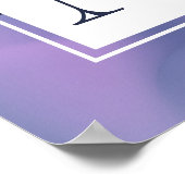 Poster Monogramme Abstrait moderne violet et rose (Coin)