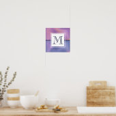 Poster Monogramme Abstrait moderne violet et rose (Cuisine)