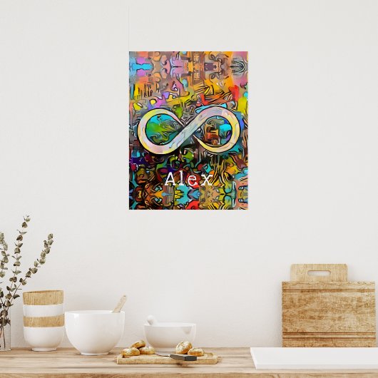 Poster Monogramme | Ajouter un nom | Symbole d'infini (Cuisine)