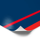 Poster Monogramme Ancre Vagues Bateau Rouge Blanc Bleu Na (Coin)