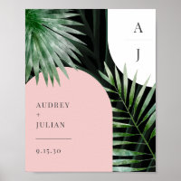 Monogramme Arches Tropical Palm Leaf Mariage