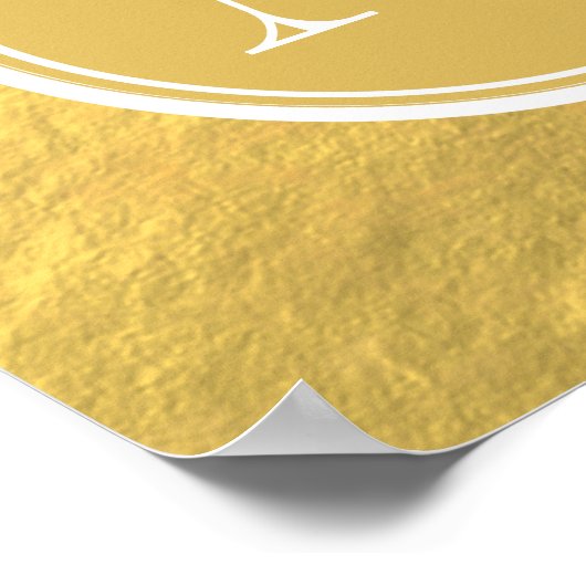 Poster Monogramme Arrière - plan à huile dorée (Coin)