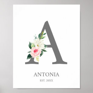 Poster Monogramme avec lettre A, tirages initiaux