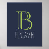 Poster Monogramme bleu et vert (Devant)