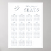 Poster Monogramme bleu foncé moderne Mariage de script Si (Devant)