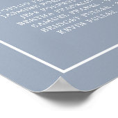 Poster Monogramme bleu foncé simple Mariage élégant (Coin)