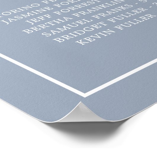 Poster Monogramme bleu foncé simple Mariage élégant (Coin)