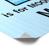 Poster Monogramme Blue Moose Lettre M Chambre de bébé (Coin)