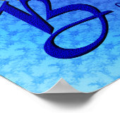 Poster Monogramme Bluebird Initiale B Personnalisé (Coin)