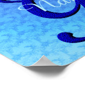 Poster Monogramme Bluebird Initiale G Personnalisé (Coin)