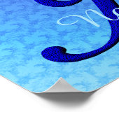 Poster Monogramme Bluebird Initiale J Personnalisé (Coin)