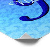 Poster Monogramme Bluebird Initiale R Personnalisé (Coin)