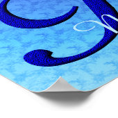 Poster Monogramme Bluebird Initiale T Personnalisé (Coin)