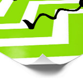 Poster Monogramme chaux vert et blanc Chevron Imprimer (Coin)