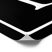 Poster Monogramme Classique Simple | Noir avec Texte Blan (Coin)