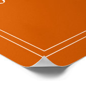 Poster Monogramme Couple Nom Simple Brûlé Orange Et Blanc (Coin)