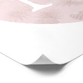 Poster monogramme d'ananas rose d'or à fausse feuille mig (Coin)