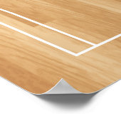 Poster Monogramme de basket-ball sur terrain de basket-ba (Coin)