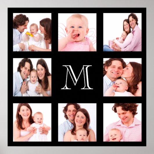 Poster Monogramme de collection de photos de famille pers (Devant)