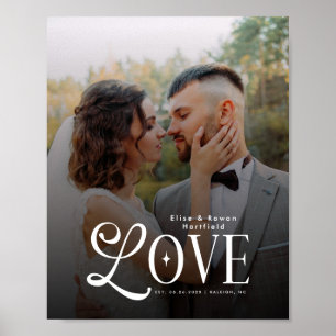 Poster Monogramme de couple de photo de mariage personnal