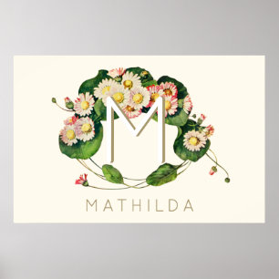 Poster Monogramme de couronne Art nouveau pour personnali