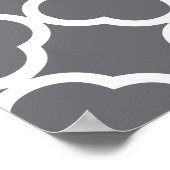 Poster Monogramme de feuille de papier gris gris (Coin)