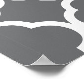 Poster Monogramme de feuille de papier gris gris (Coin)