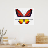 Poster Monogramme de fractionnement de papillon orange pe (Cuisine)
